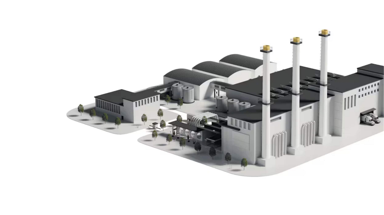 A 3D illustration of a 5G-connected facility.
