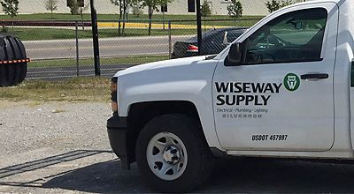 White Wiseway Supply work truck.
