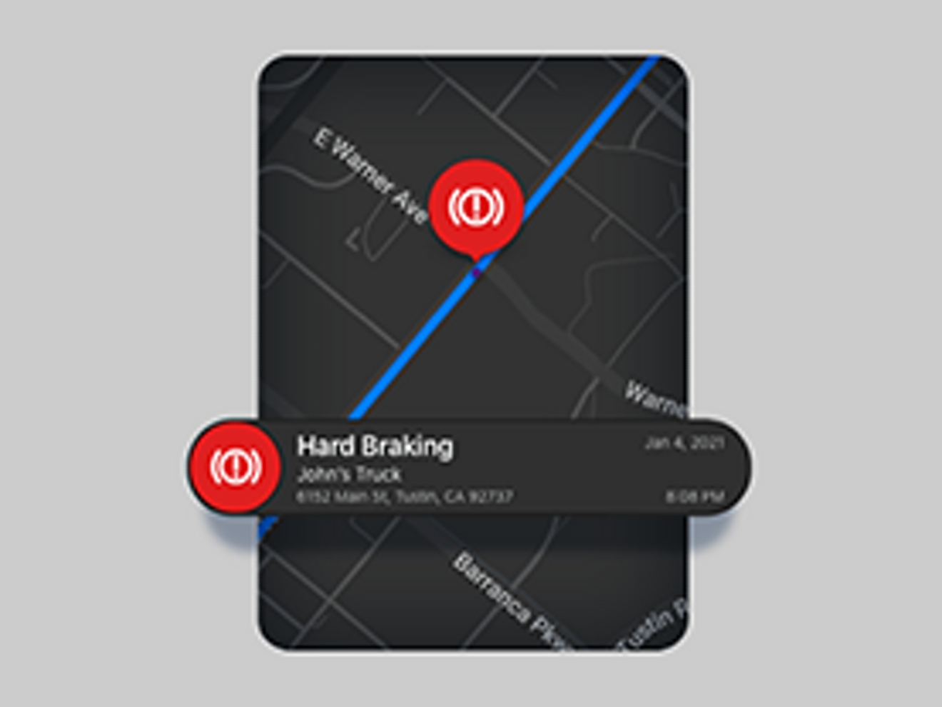 Screen with red alert