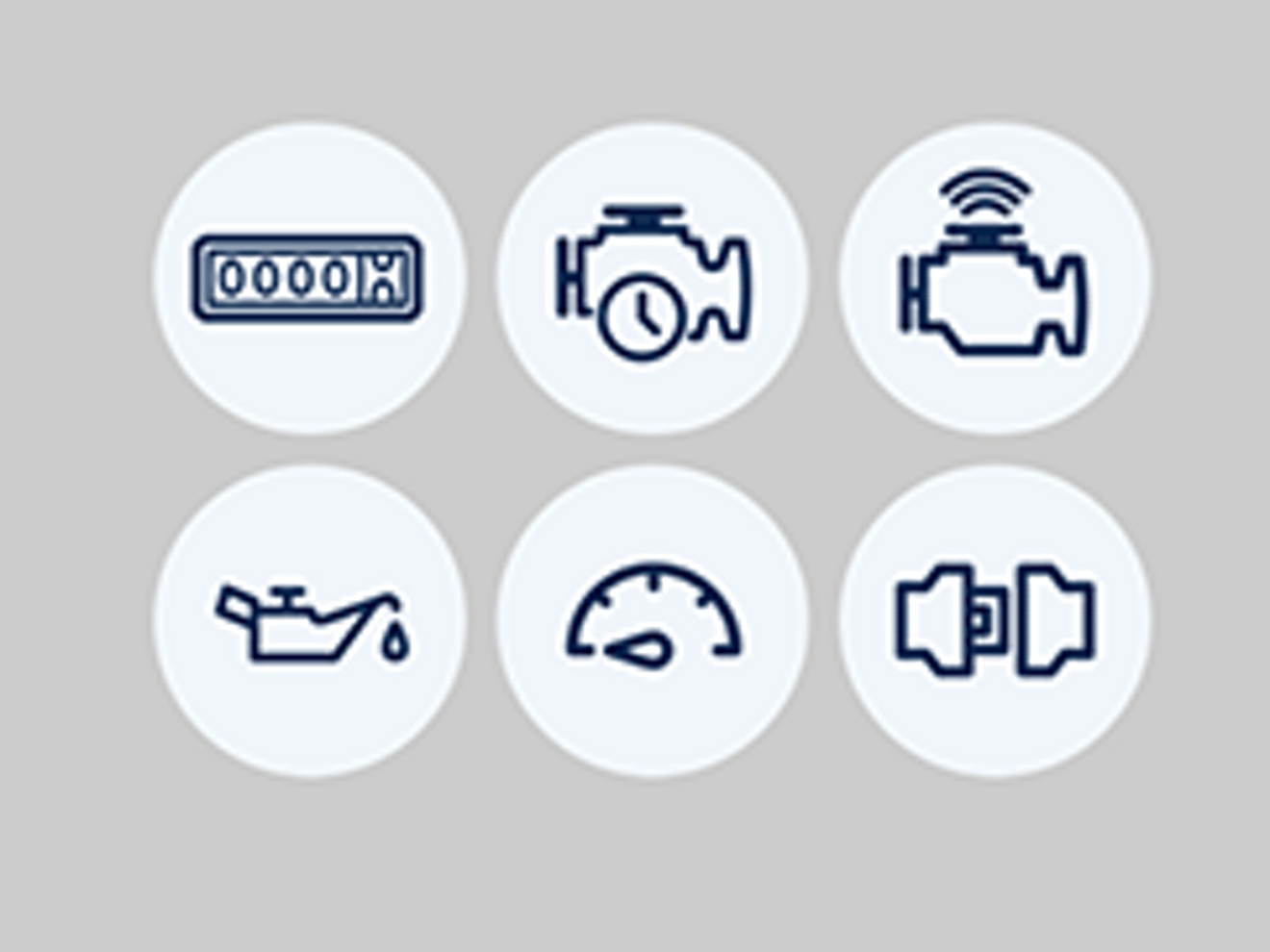 Six vehicle icons