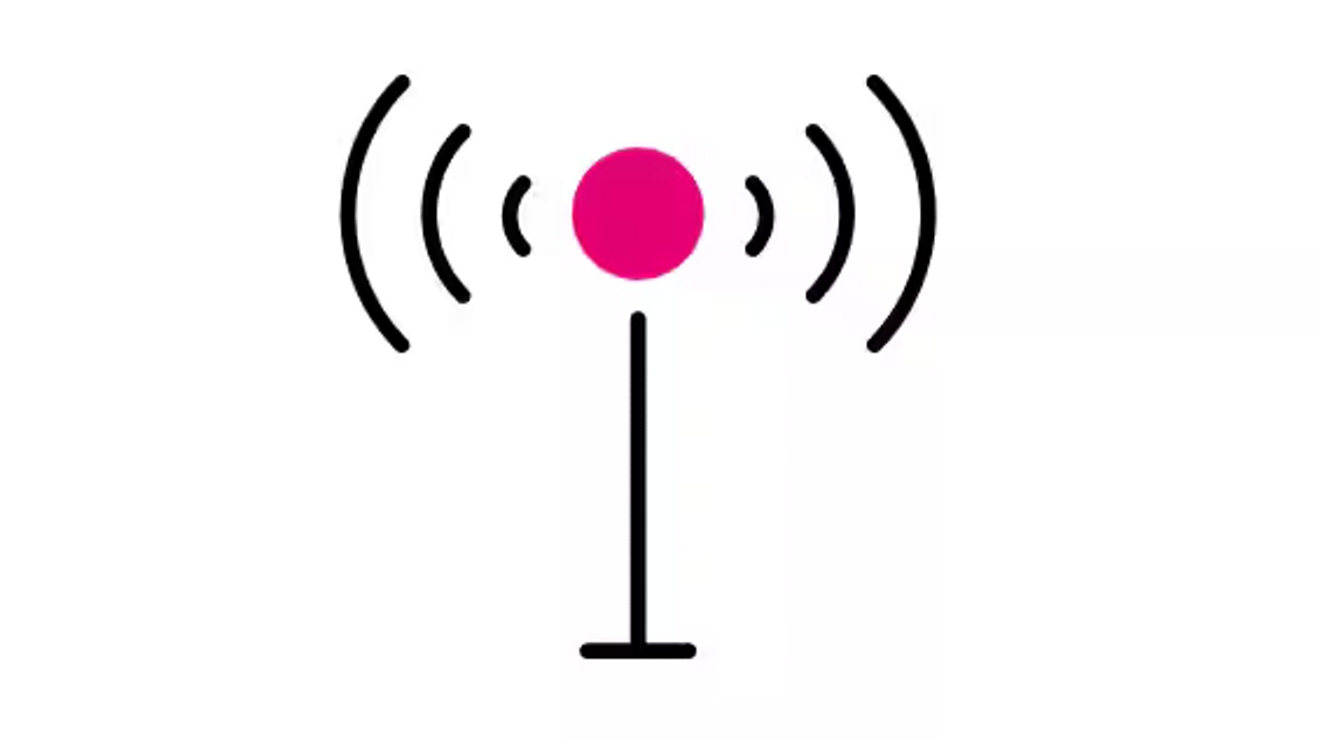 A tower emits a signal. 