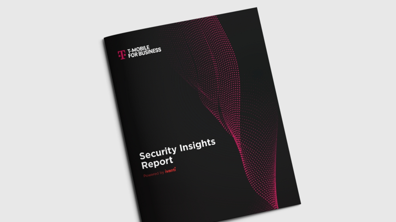 The cover of a T-Mobile for Business Security Insights Report, prepared by Ivanti.