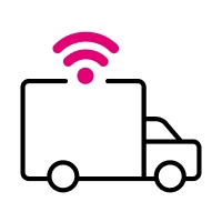 An icon representing a connected delivery truck.