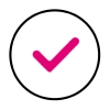 Circled magenta check mark.