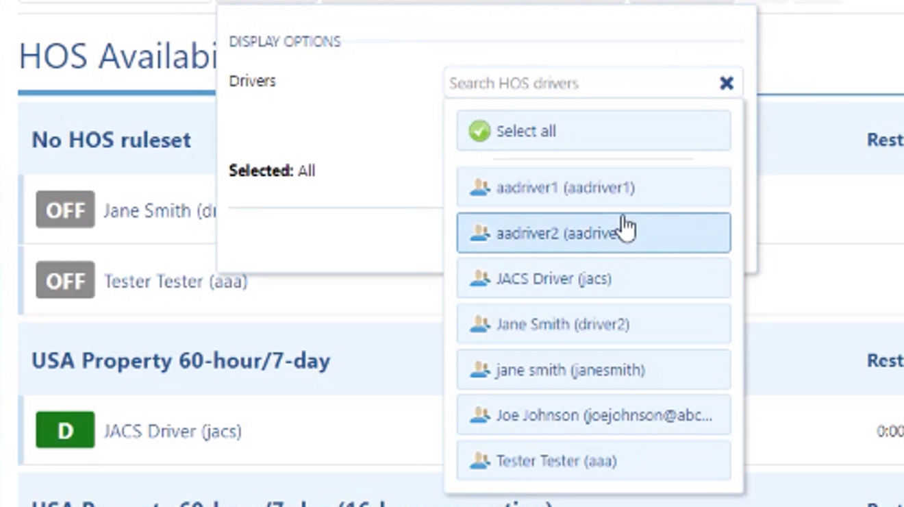 How to view HOS availability 