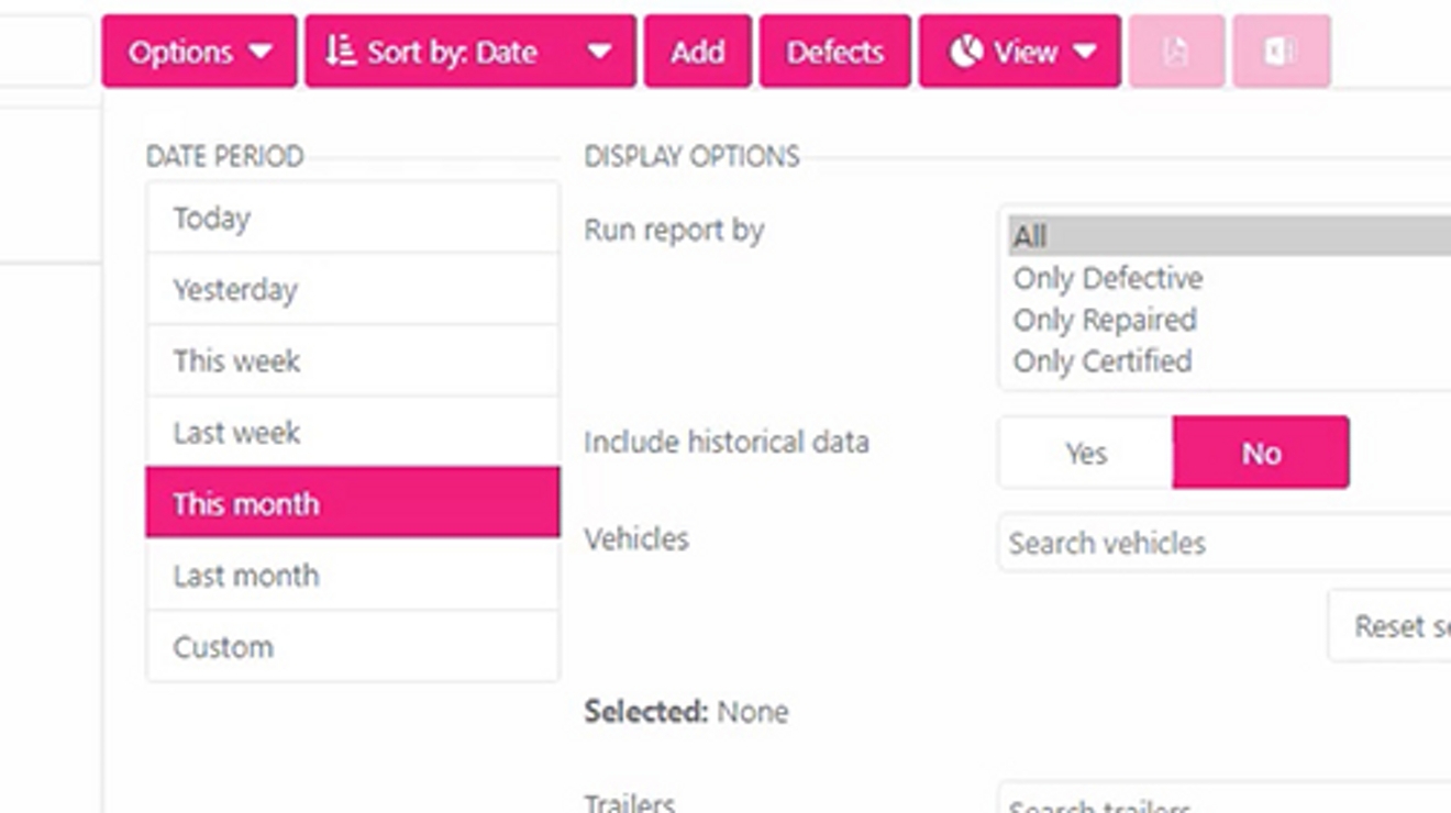 Launch video player: Review and edit DVIR reports