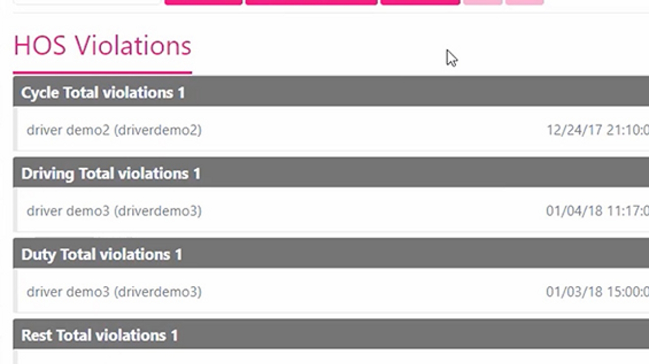 Launch video player: View HOS violations reports