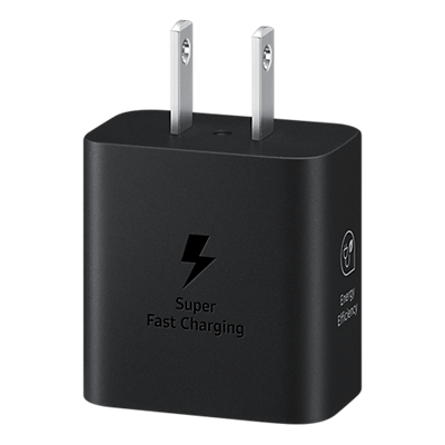 Samsung 25W Power Adapter - Black, front view, front view-slide-0