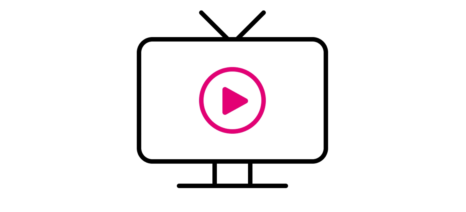 Illustration of a smart TV with a play button on the screen