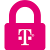 Pad lock with a T-Mobile logo in the center. 