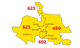 Arizona area codes map