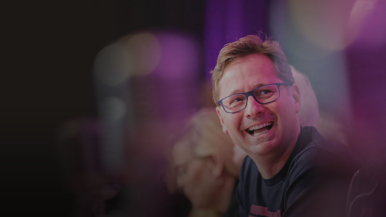 a man smiling