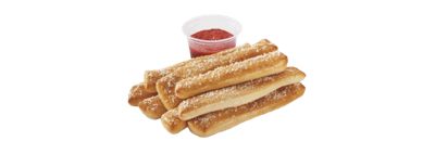 Delicious breadsticks with marinara sauce.
