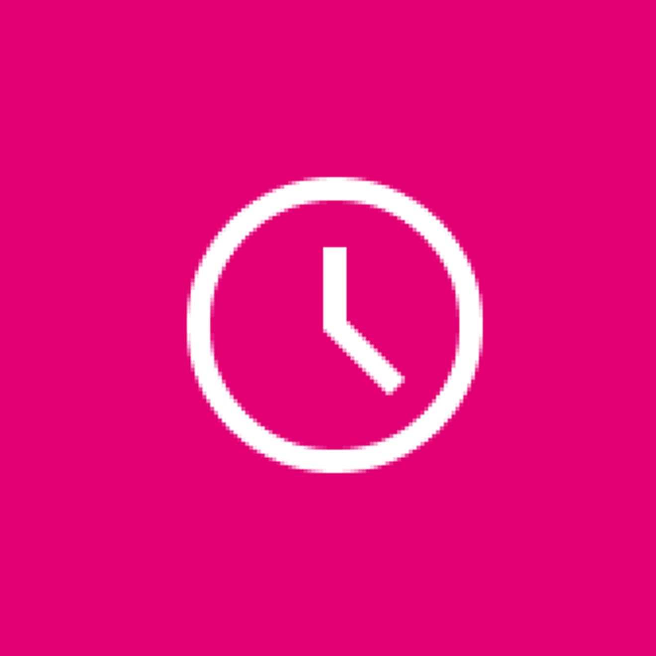 Clock Icon on Magenta background