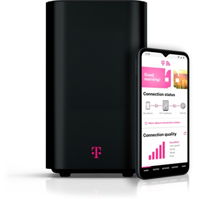 An image of a Home Internet router and phone