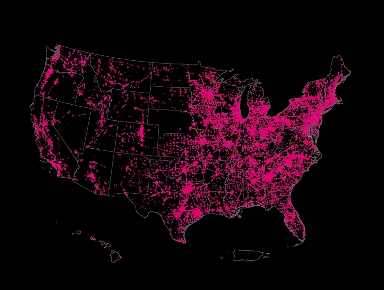 A map showing fixed broadband 25/3 coverage