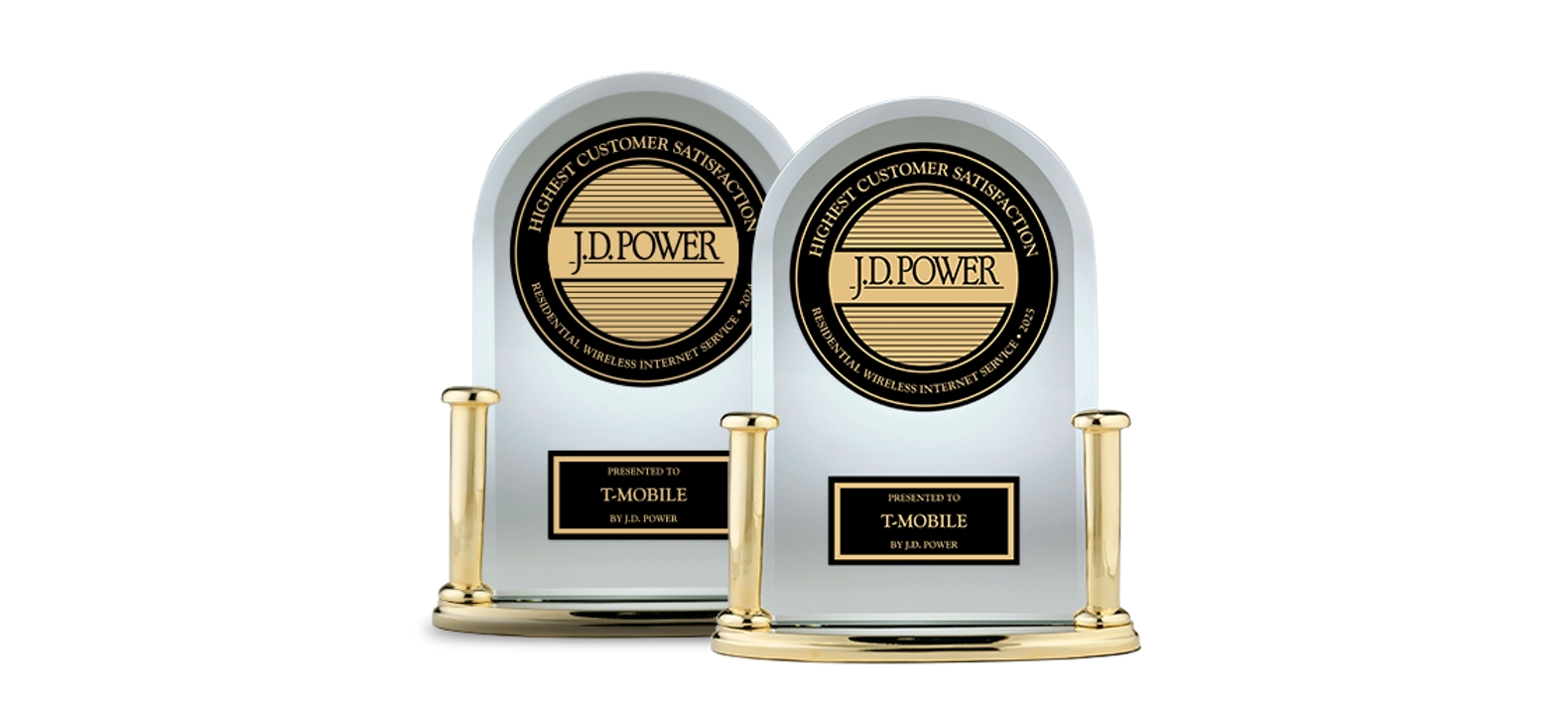 Two J.D. Power trophies are set together.