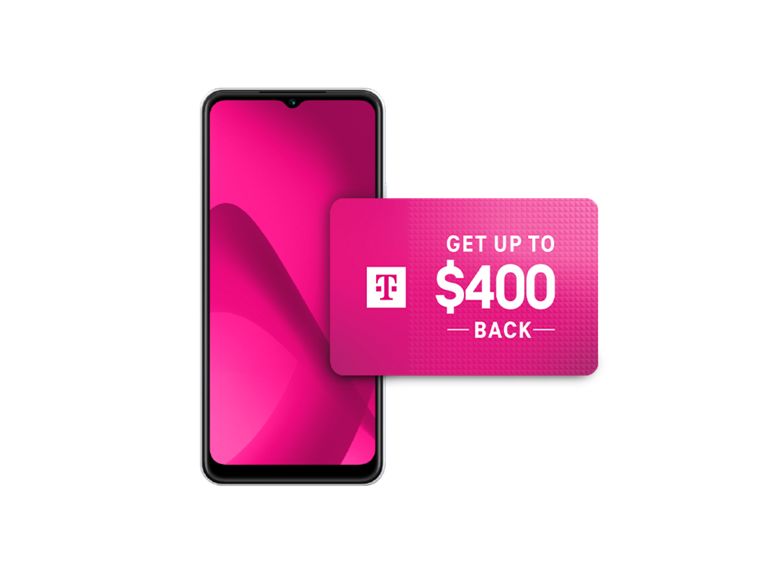 REVVL Phone with up to $400 back gift card graphic.
