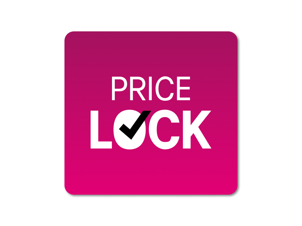 Magenta square with Price Lock written in it.