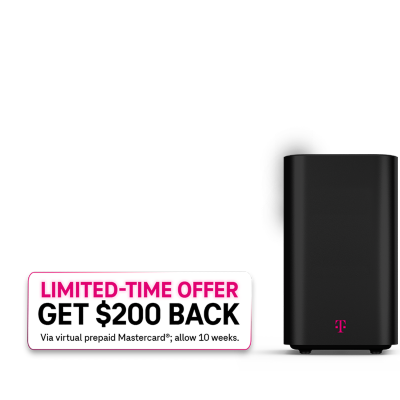 T-Mobile Home Internet is only 40 dollars per month with AutoPay and any premium voice line. And for a limited time, get 200 dollars back via virtual prepaid Mastercard, allow 10 weeks.