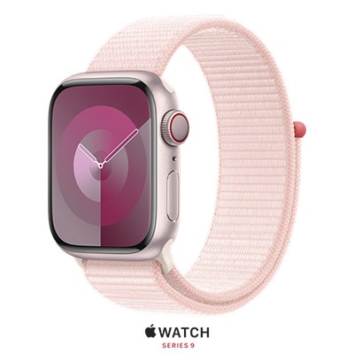 An Apple Watch is set against a white background.