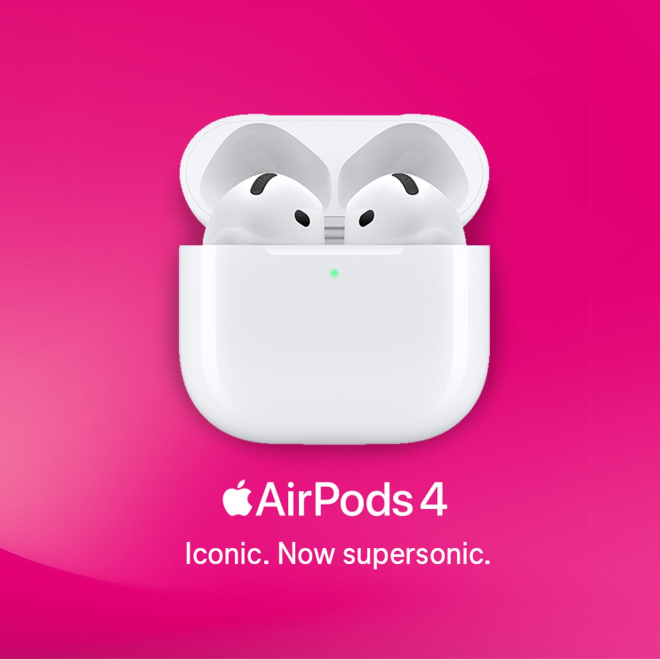 Apple AirPods 4. Iconic. Now supersonic.