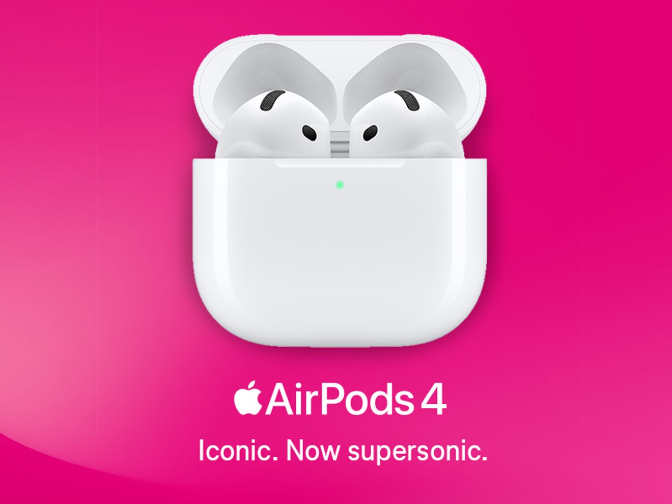 Apple AirPods 4. Iconic. Now supersonic.