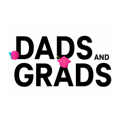 Dad’s and grads graphic with a gold ball and graduation cap