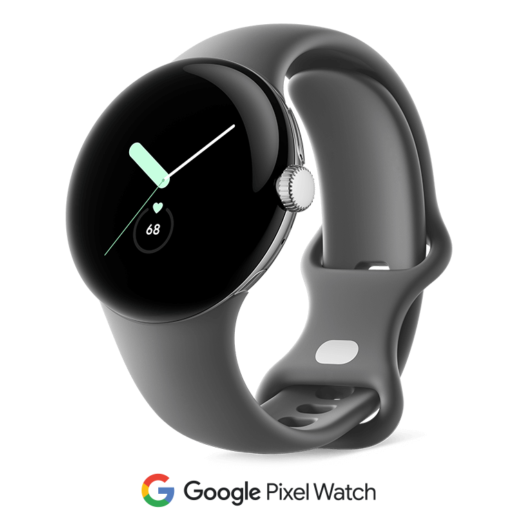 Google pixel watch charcoal white logo