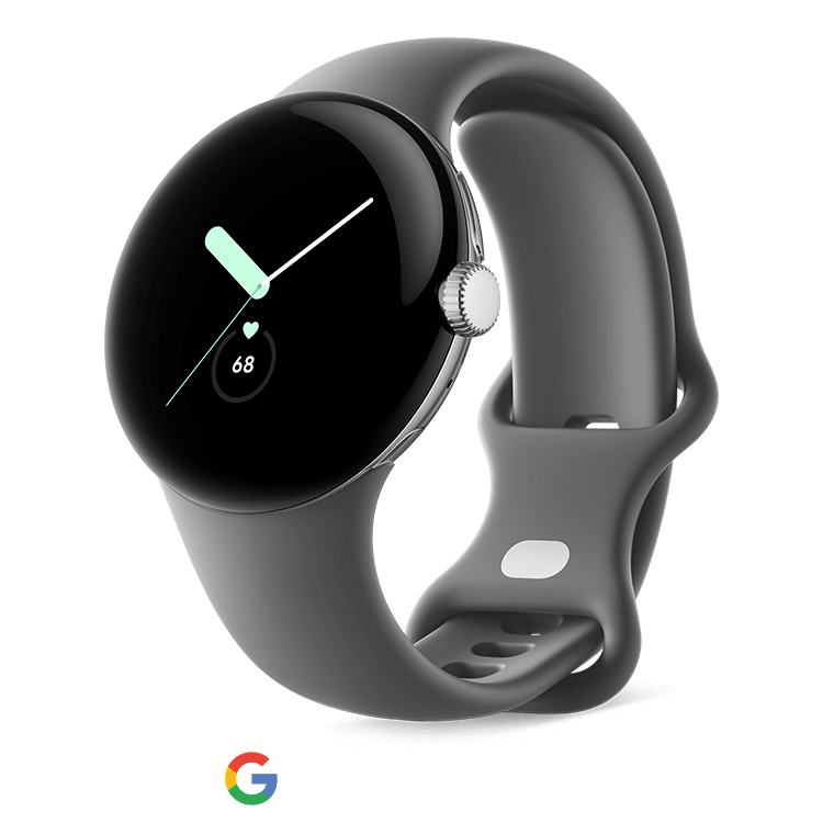 Google pixel watch charcoal white logo
