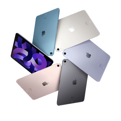 iPad Air en muchos colores con el logotipo de iPad Air