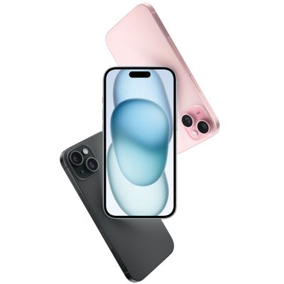 The back and front of iPhone 15.
