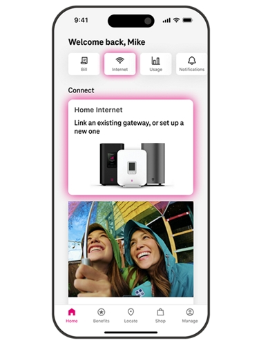 A screenshot of the T-Life app in a mobile view.