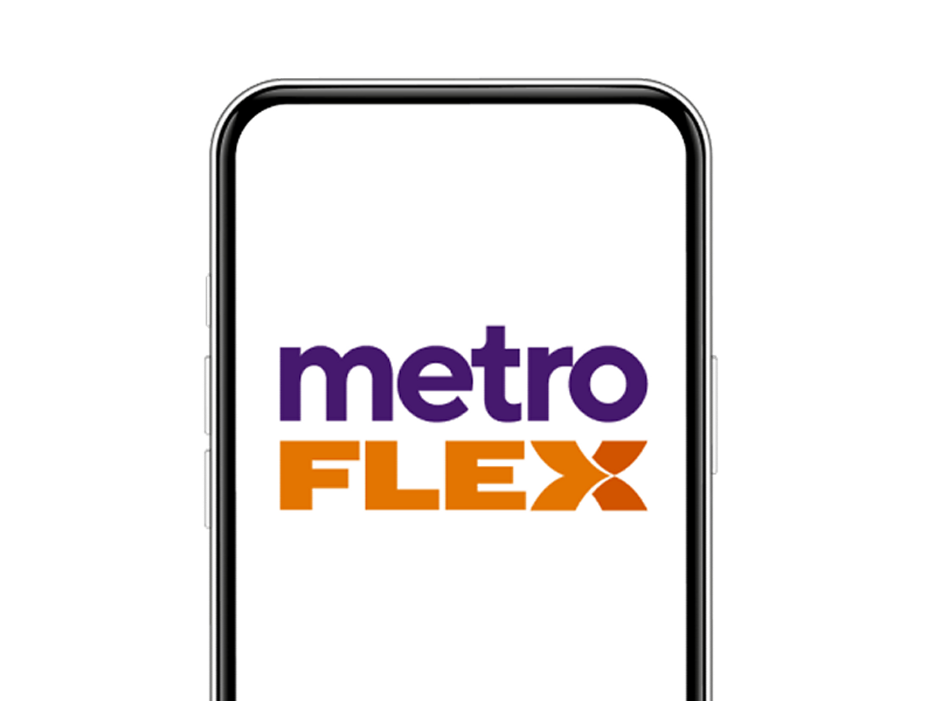 Un smartphone con Metro Flex en la pantalla.
