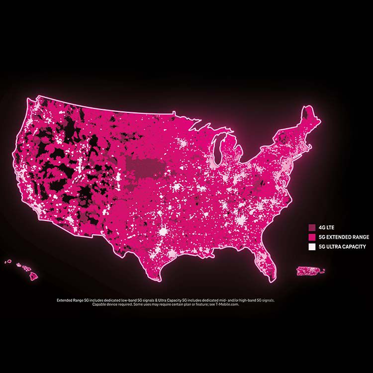 Image of the United States, colored mostly in magenta.