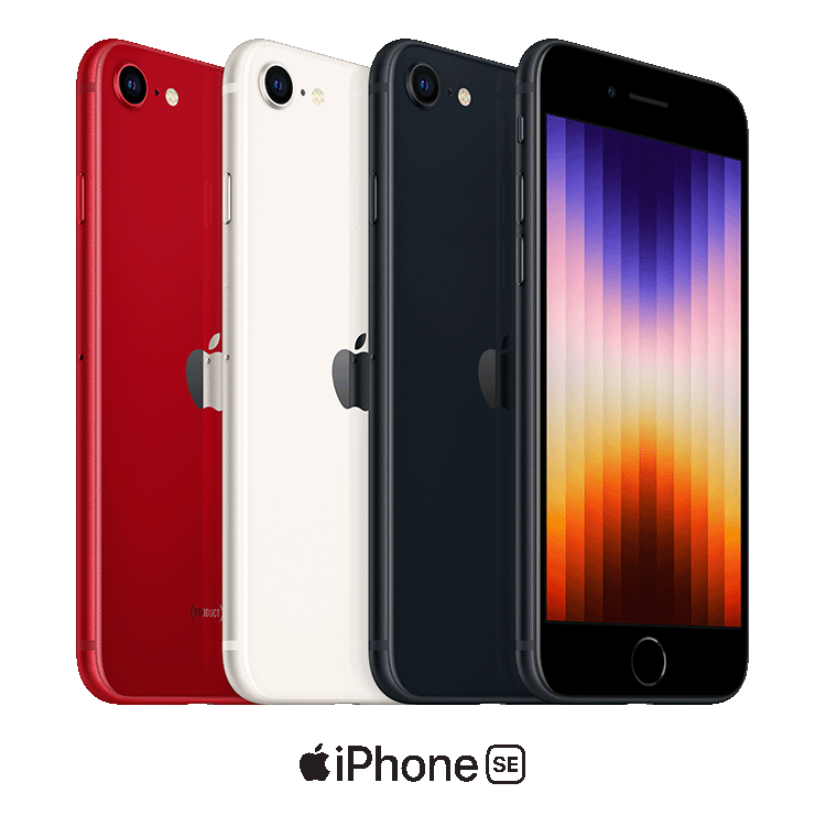 iPhone SE in various colours.