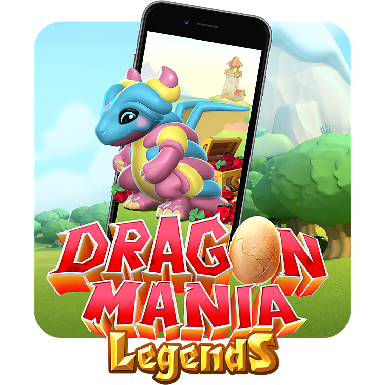 Dragon Mania Legends app with a Marshmallow Dragon.