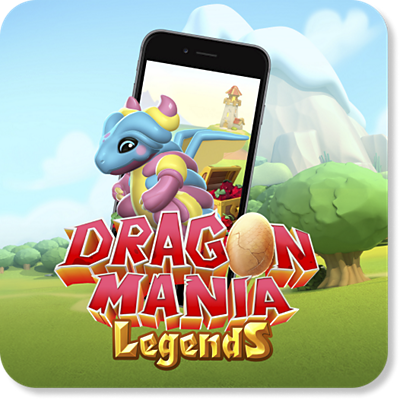 Dragon Mania Legends app with a Marshmallow Dragon.