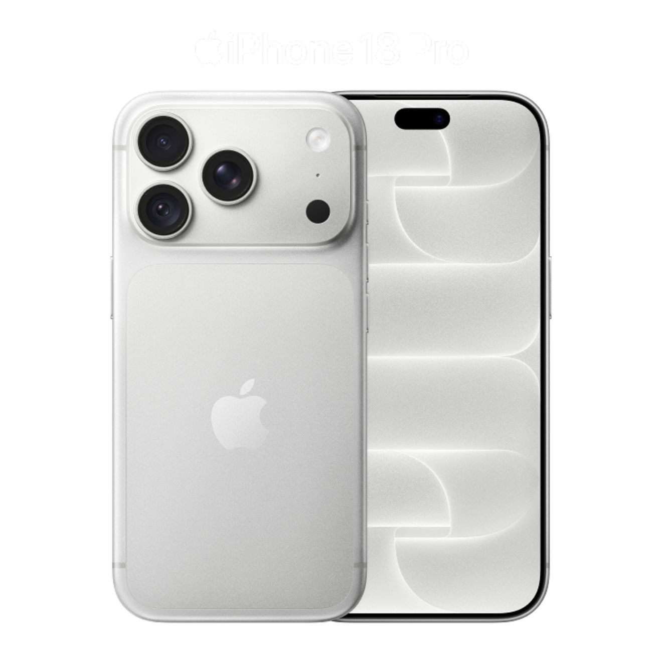 Close up of the iPhone 18 Pro silver showcasing the front and back of the smartphone.