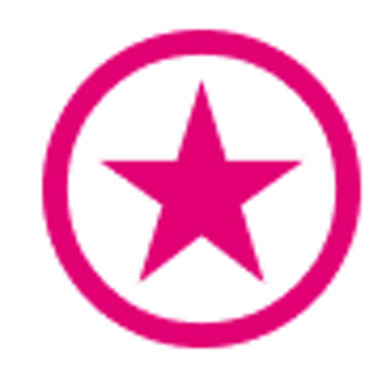 A magenta star in a circle. 