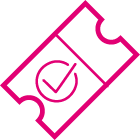 Ticket with a check icon