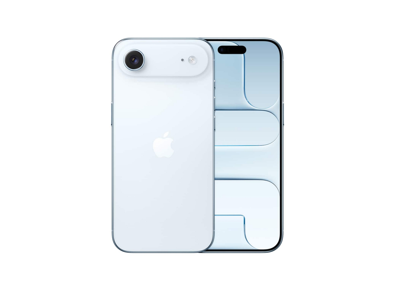 Two iPhone Air devices shown back and front.