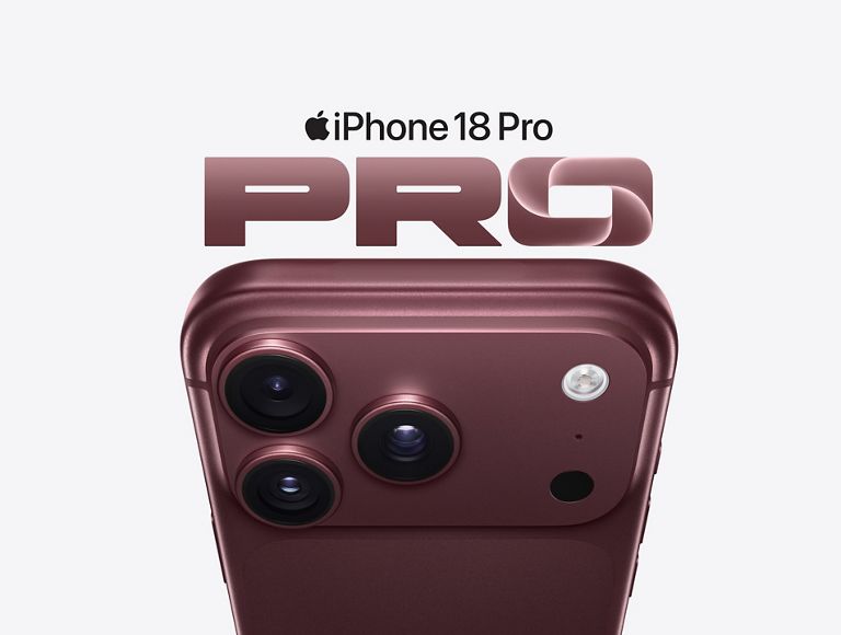 A close-up of a burgundy iPhone 18 Pro showcasing the camera on the back of the smartphone.