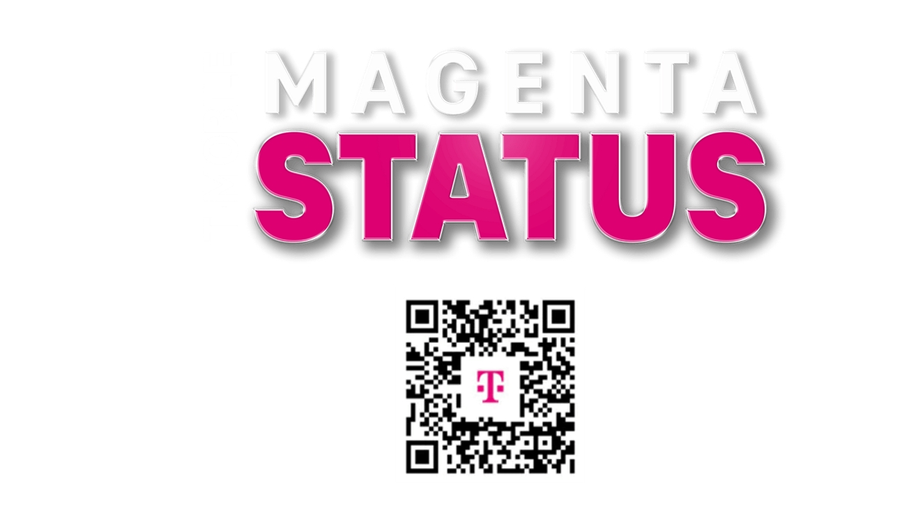 T-Mobile Magenta Status and a QR code to download the T-Life app.