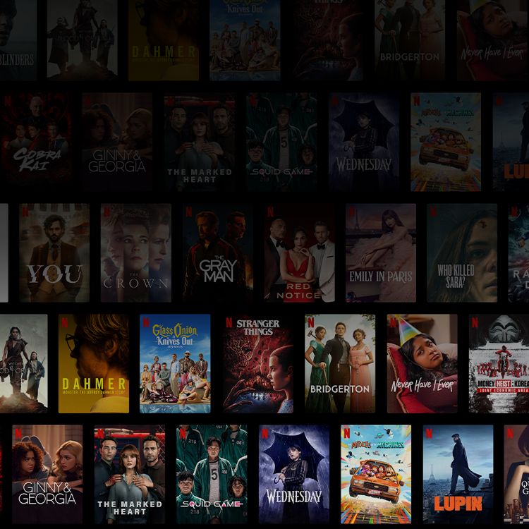 Collage of movie posters and Netflix shows.
