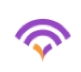 Ícono de wi-fi en naranja y púrpura