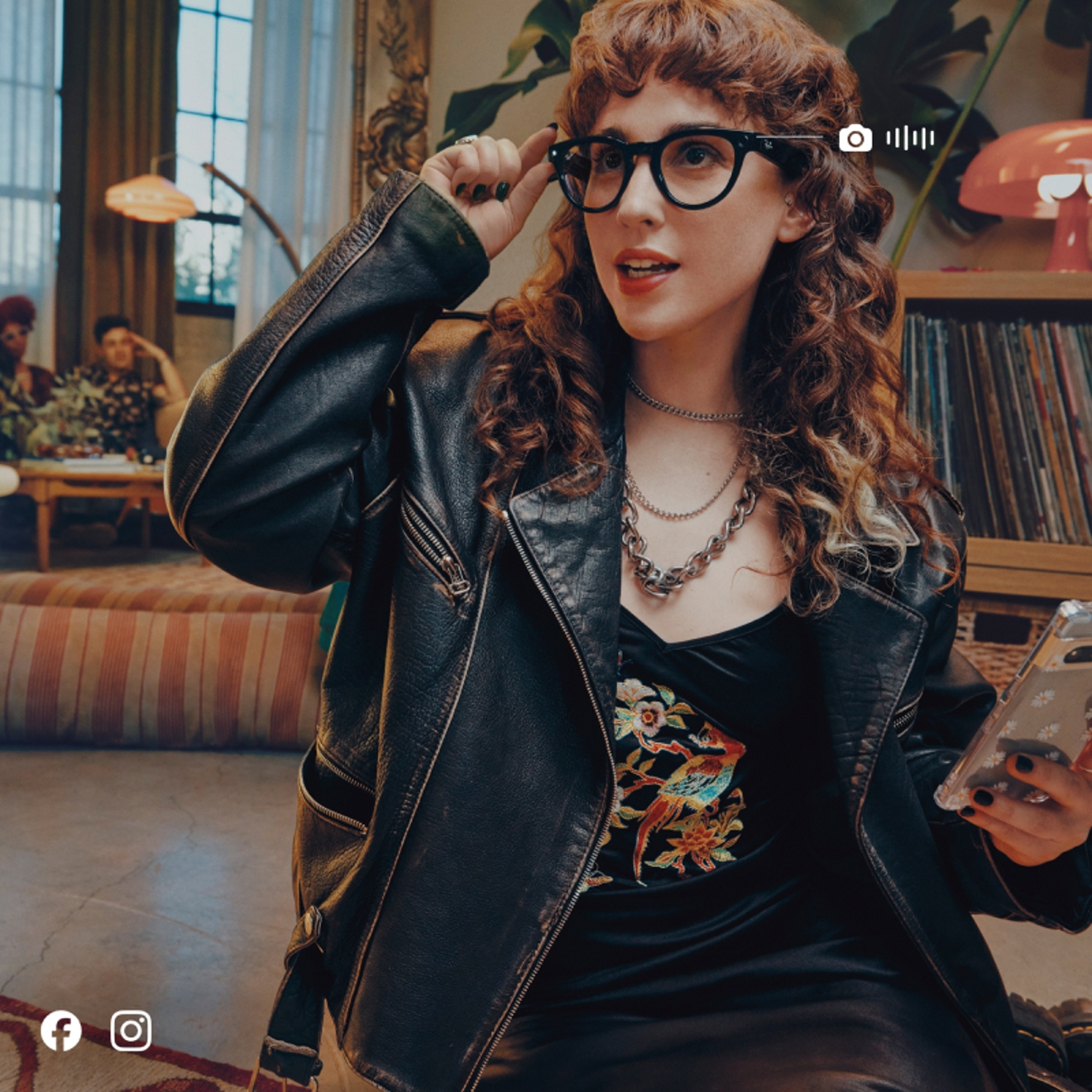 Person wearing Ray-Ban Meta glasses capturing a picture