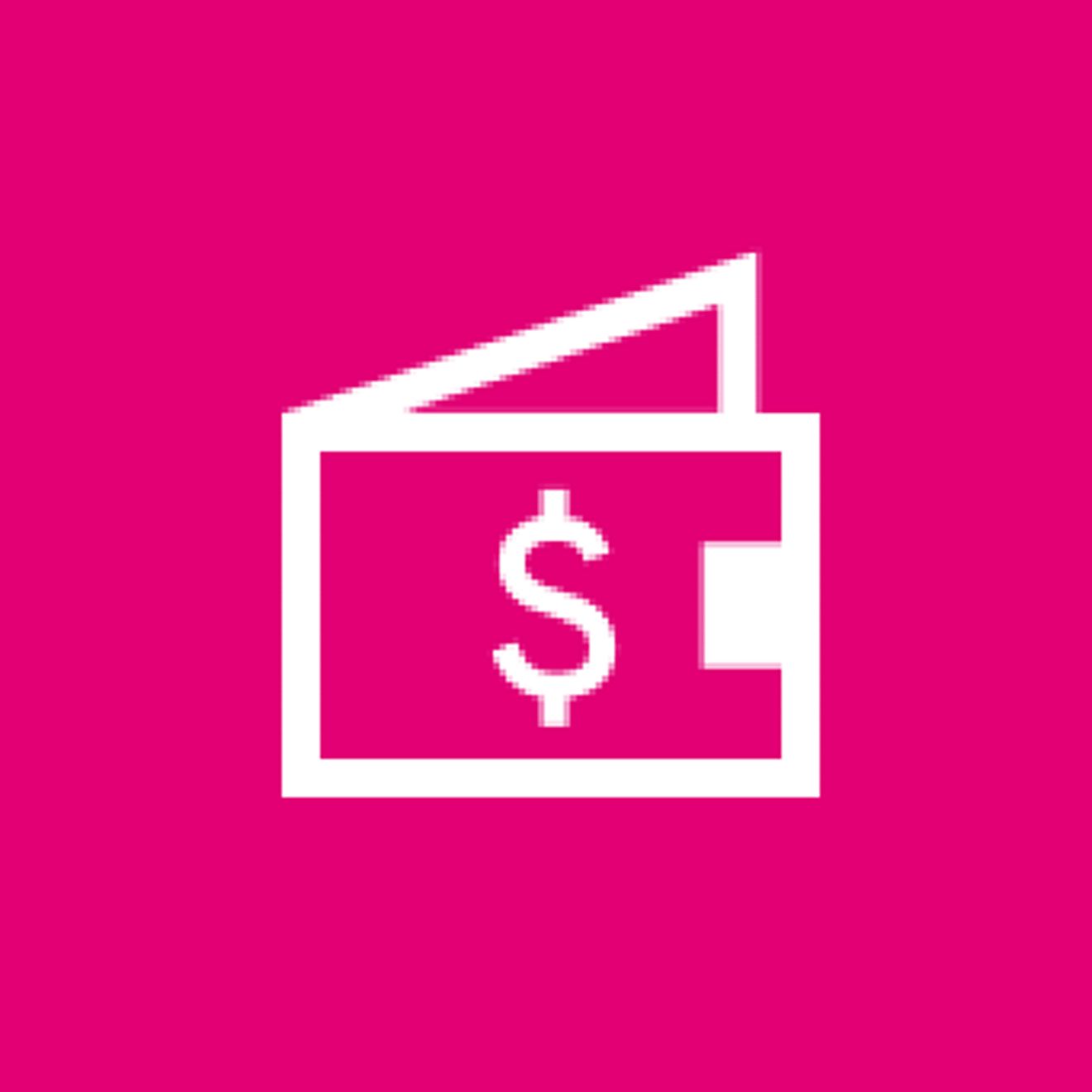 Savings Icon on magenta background