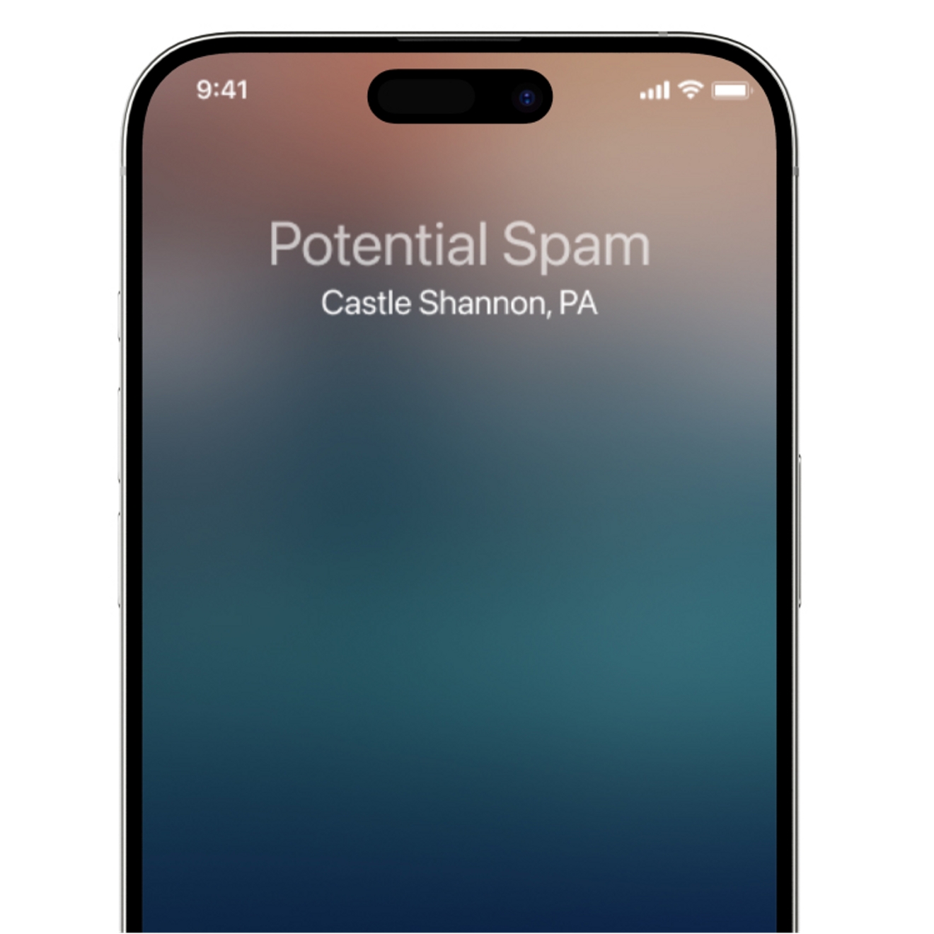 iPhone screen with “Potential Spam” displayed.