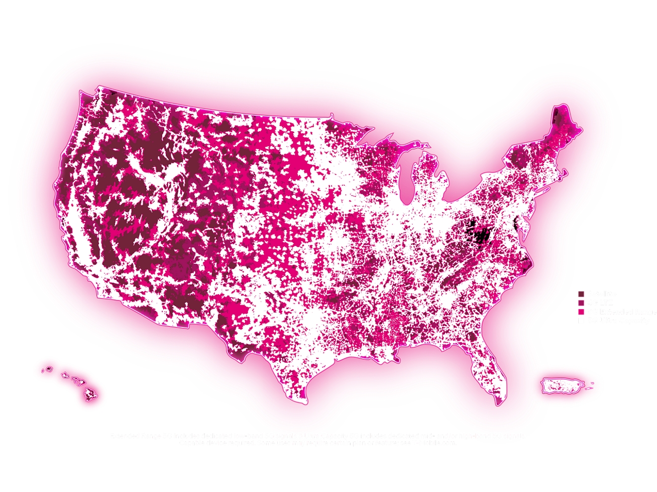 T-Mobile network coverage map.